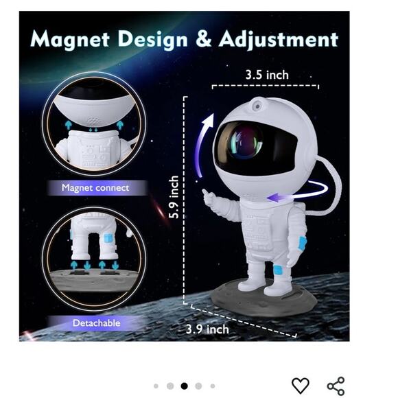 Astronaut Galaxy Projector Night Light Projector with Timer and Remote-Medium - Picture 2 of 7